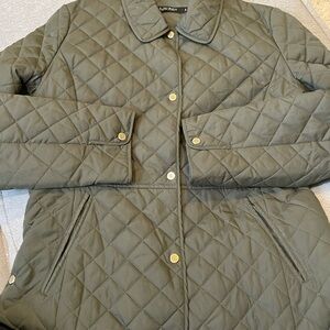 Lauren Ralph Lauren Quilted Green Jacket with Gold Buttons Size Small Women’s